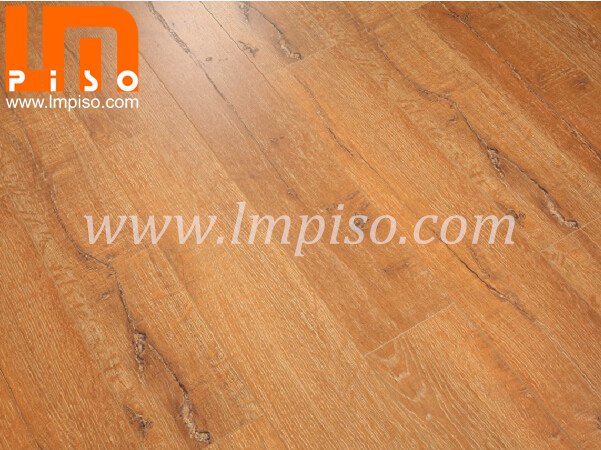 Beveled painted v groove oak wood crack stone laminated floor