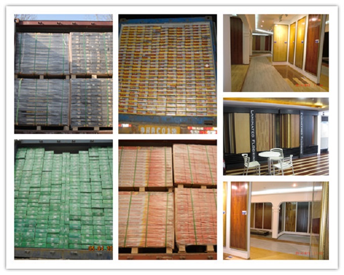  China HDF oak easy click wood laminate flooring supplies